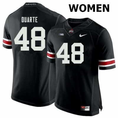 NCAA Ohio State Buckeyes Women's #48 Tate Duarte Black Nike Football College Jersey HHU0845ZW